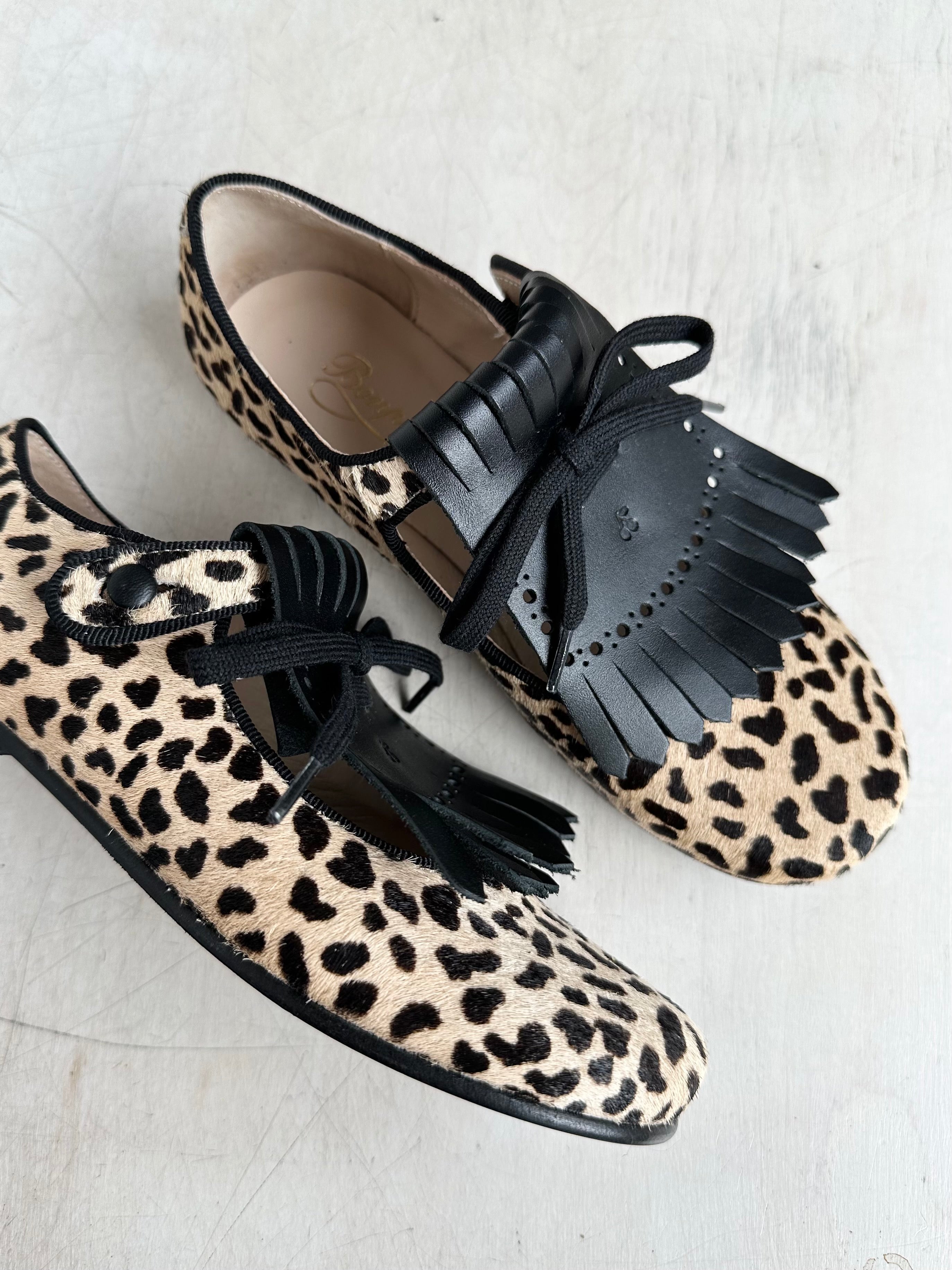 Leopard Pattern square toe stretch fabric ballet flats woman comfy  moccasins shallow animal prints slip on